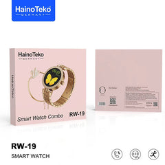 Haino Teko Germany RW19 Smart Watch Bracelet Combo With Wireless Charger For Women's and Girls